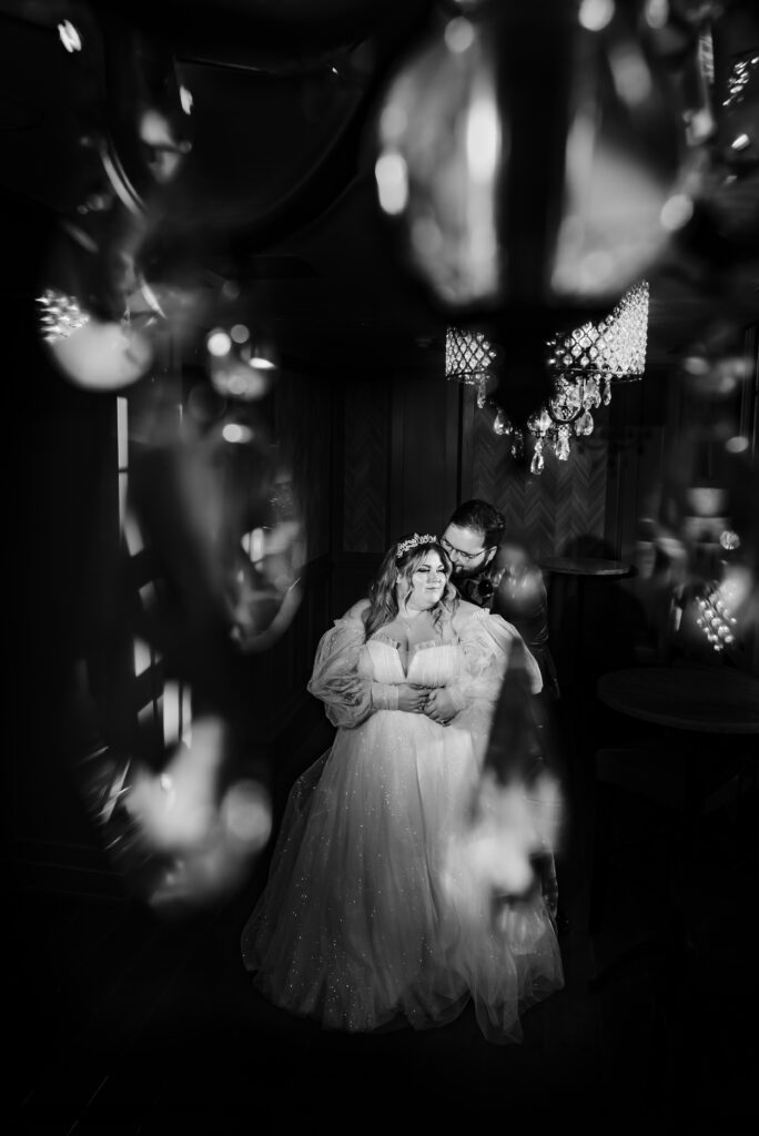 editorial portrait of a couple at the wedding at Stella in New Hope