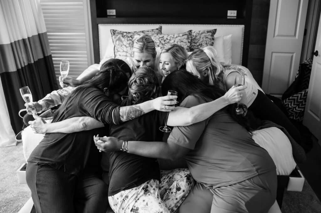 Bridal party at carriage house in new hope, pa