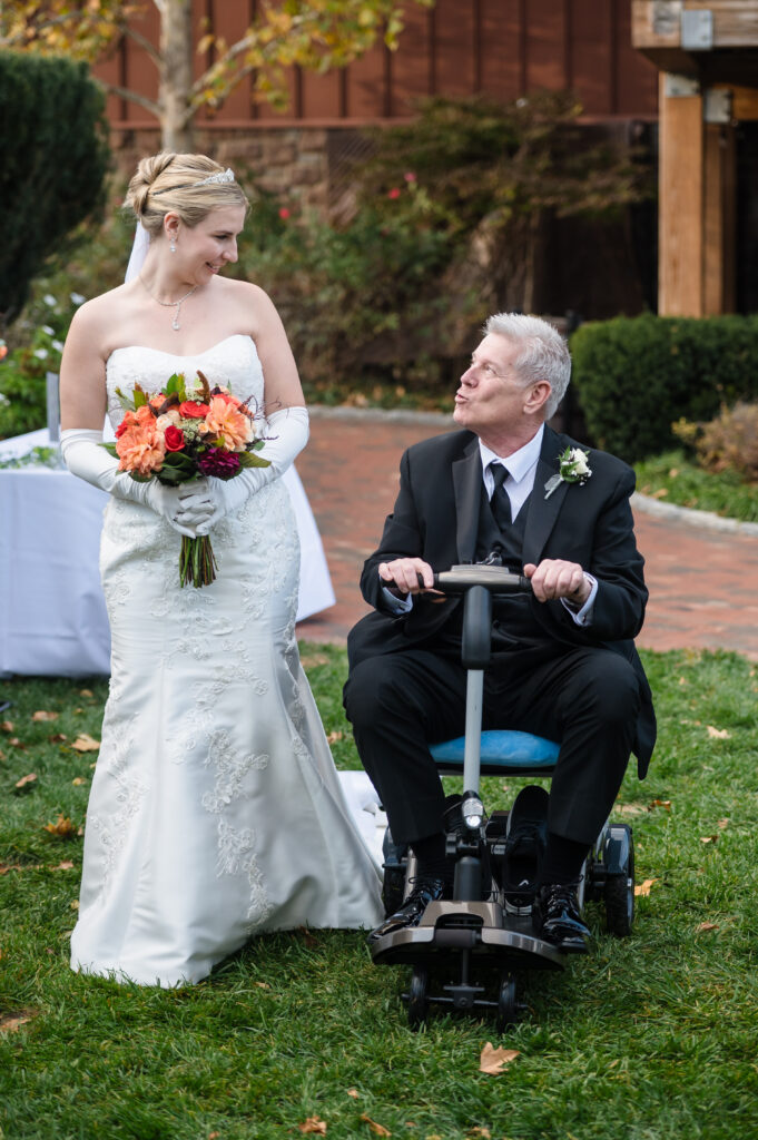 Bride and dad wedding ceremony Stella of New Hope