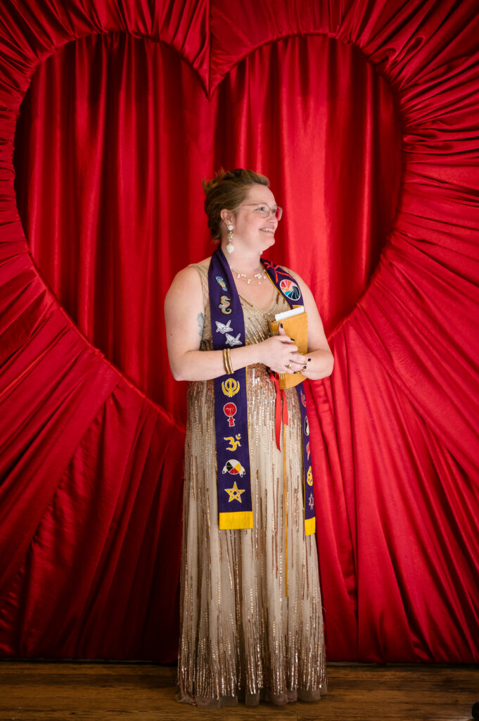 handmade red heart ceremony backdrop philadelphia wedding